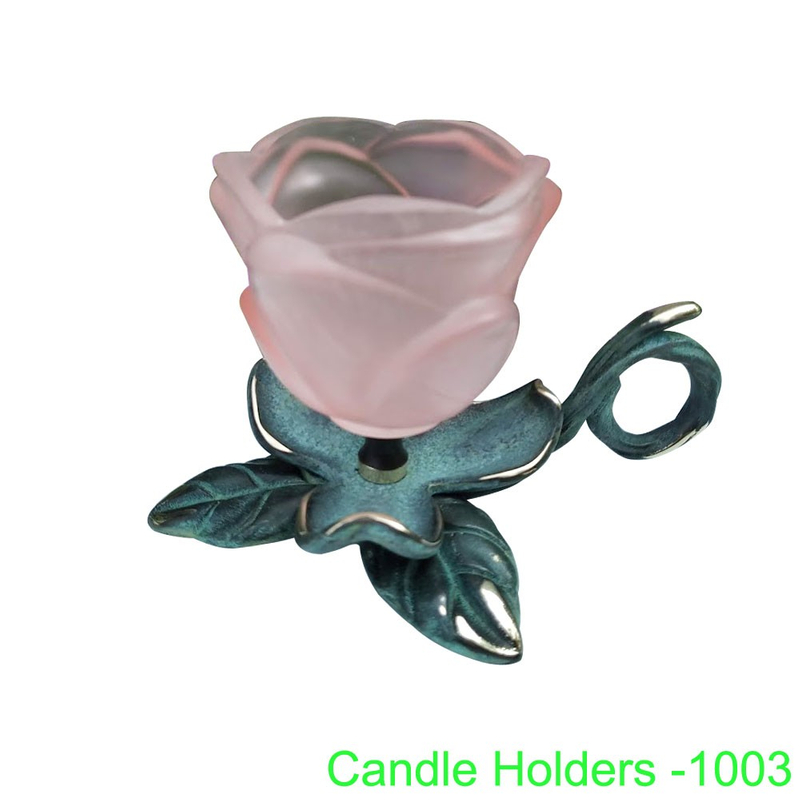 玫瑰花玻璃燭台