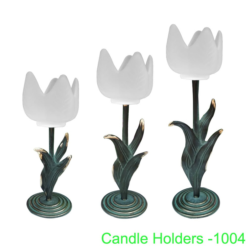 百合花玻璃燭台