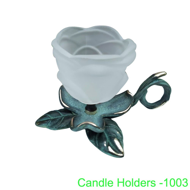 玫瑰花玻璃燭台