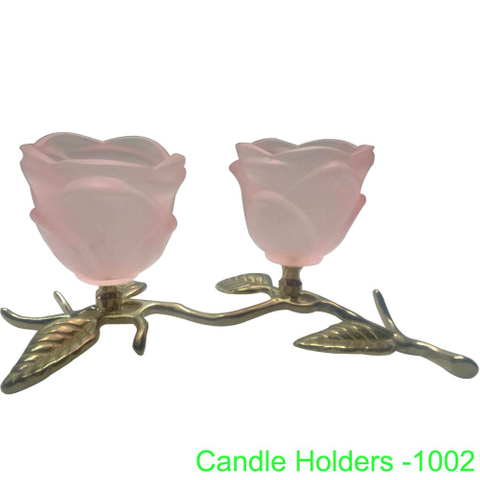 玫瑰花玻璃燭台