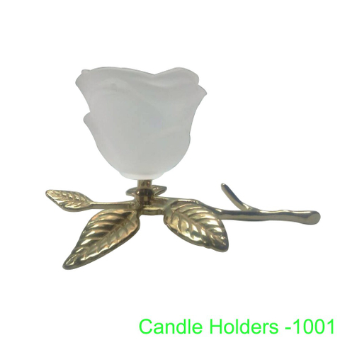 四片葉子玻璃燭台