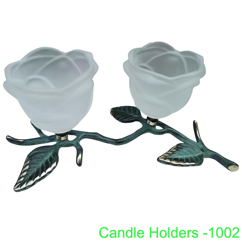 玫瑰花玻璃燭台