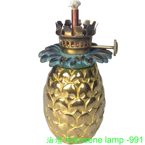 亮銅青銅鳳梨油燈大吉進寶
