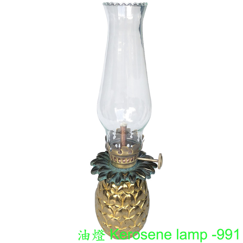 亮銅青銅鳳梨油燈大吉進寶